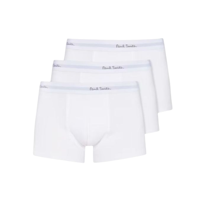 3-Pack White Boxer Briefs with Logo Waistband