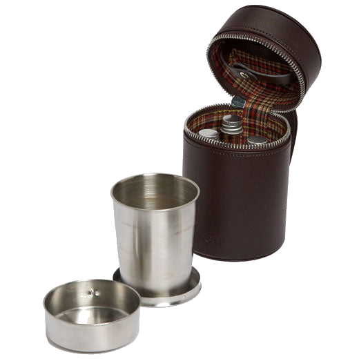 This WOLF 1834 x WM Brown Negroni Astuccio Beverage Case is made from plain leather.