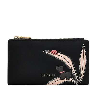 1 the tales of spring black leather medium ziptop purse 110799