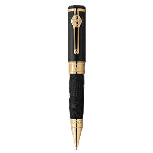 This Motnblanc Special Edition Great Characters Muhammad Ali Ballpoint Pen features gold trims with engraving.