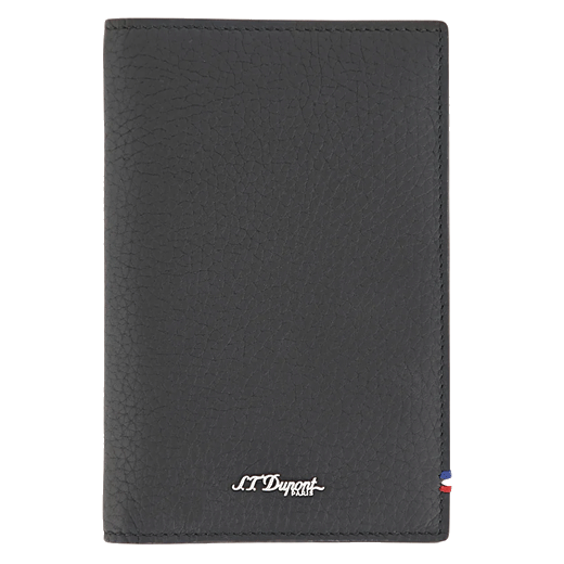The Neo Capsule Grained Black Leather Passport Holder by S.T. Dupont can store 5 credit cards inside.