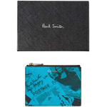 paul smith blue show collage 2cc zipped card holder box