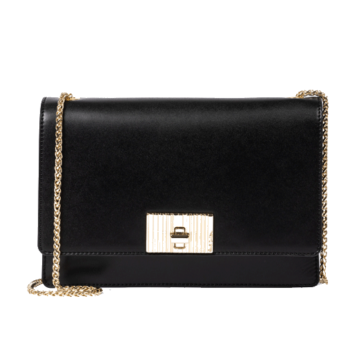 Paul Smith Black Leather 'Shadow Stripe' Buckle Crossbody Bag