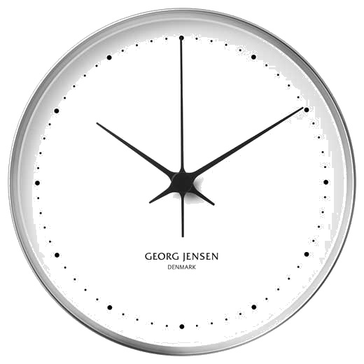 The Georg Jensen HK white stainless steel 30cm wall clock.