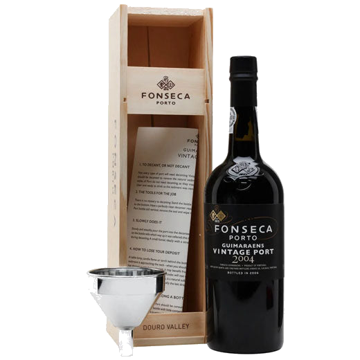 This is the Fonseca Guimaraens 2004 Vintage Port 75cl Bottle with Funnel.