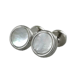 pearl round boss cufflinks