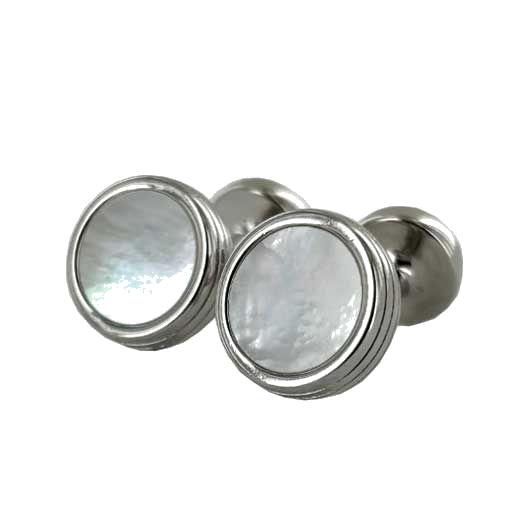 pearl round boss cufflinks