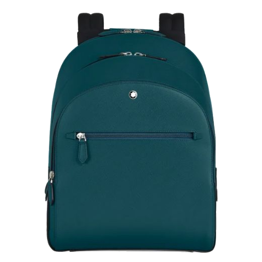 This Montblanc Sartorial Cyprus Blue Medium Backpack 3 Compartments has a front zip pocket for exterior organisation.