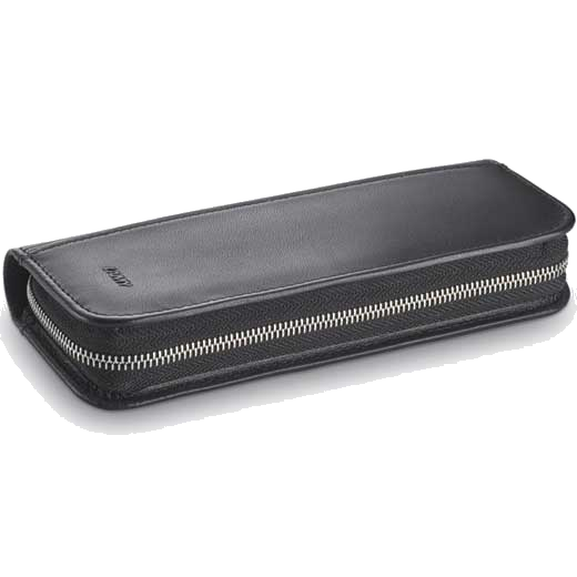 This is the LAMY A 403 Black Leather Zip 2 Pen Pouch.