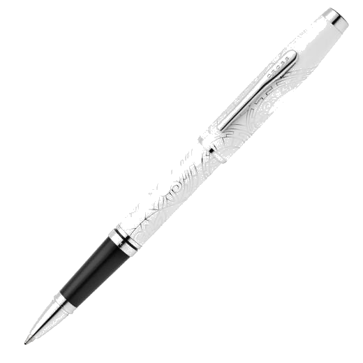 The Coventry 2025 Zodiac Year of the Snake Pearl White Lacquer Rollerball Pen by Cross.
