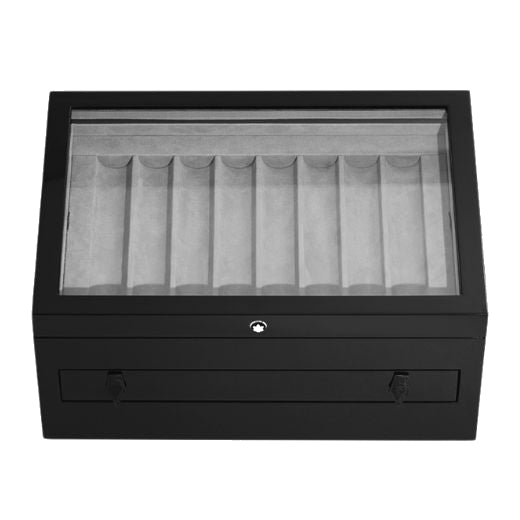 Montblanc's Meisterstück Large Collector's Box for 24 Pens in Black Lacquer has three compartments with space for 24 Montblanc pens.