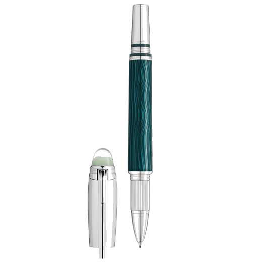 This Montblanc StarWalker fineliner pen is part of their Polar Green collection and comes with a green resin barrel with a metal cap.