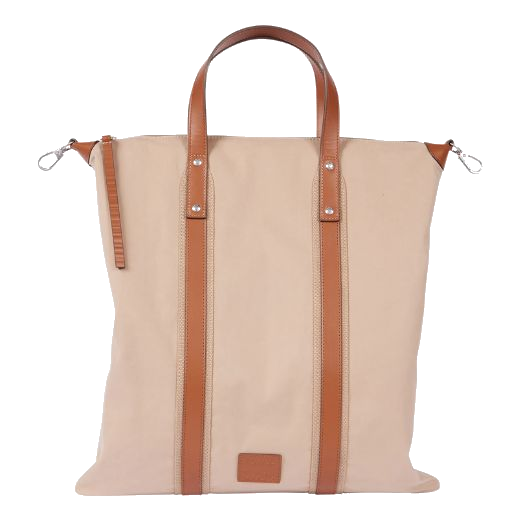 This Paul Smith Ecru Duffle Tote Bag With Tan Leather Trim is finished with cowhide leather trims that are in tan brown to compliment the ecru base.