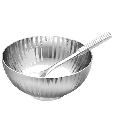 georg jensen bernadotte stainless steel salt bowl and spoon