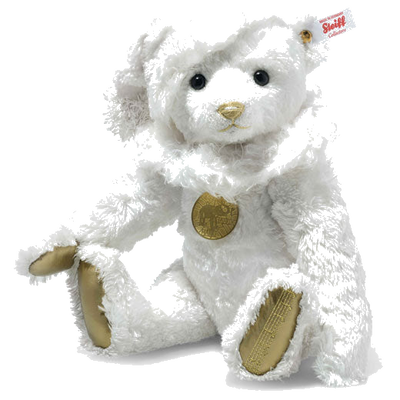 steiff white christmas teddy bear