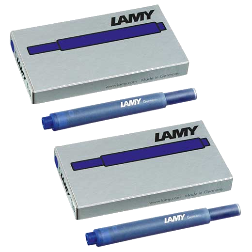 The LAMY blue pack of five ink cartridges.