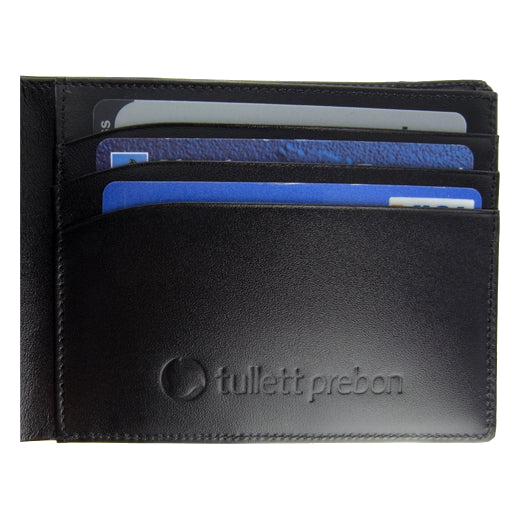 Montblanc wallet has been embossed with company logo.