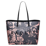 1 southwell gardens black floral large open top tote bag 110854