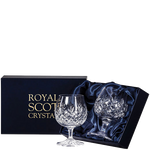 royal scot crystal edinburgh 2 brandy glasses packaging