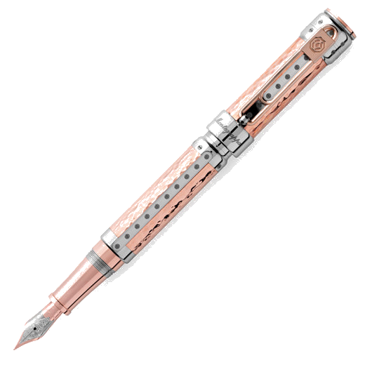 Full view of the Grappa copper fountain pen by Montegrappa.