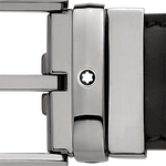 montblanc black ruthenium horseshoe businessline belt buckle