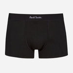 The black pair in the 3-Pack Black & Orange Striped Boxer Shorts.