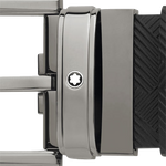 montblanc extreme 3 0 black rectangular pin buckle belt close