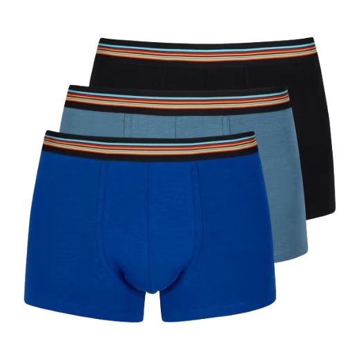 1 paul smith 3 pack blue boxer briefs with signature stripe m1a 915 p3pk33 1a