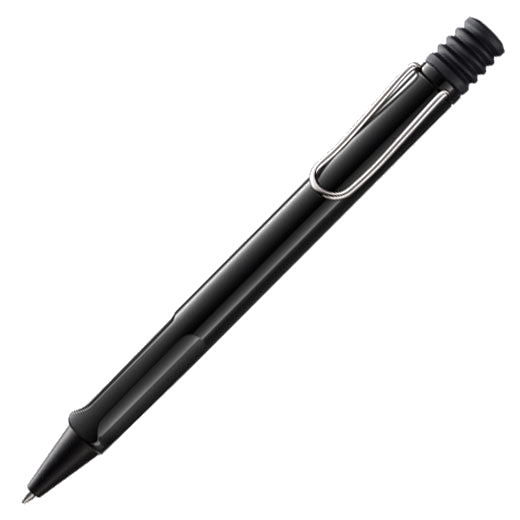 The LAMY black ballpoint pen in the Safari collection.