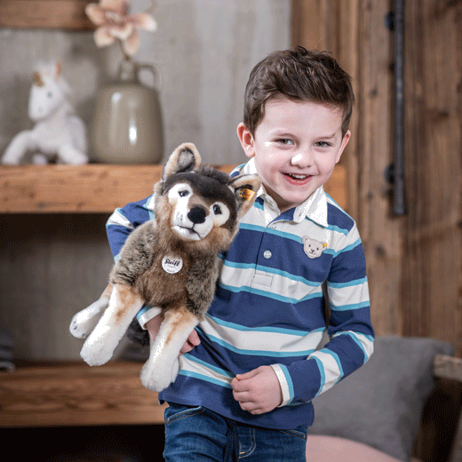 Steiff Snorry the Dangling Wolf – Wheelers Luxury Gifts