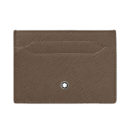 Montblanc's Sartorial Mastic Leather Card Holder 5CC has the brand's iconic snowcap emblem.