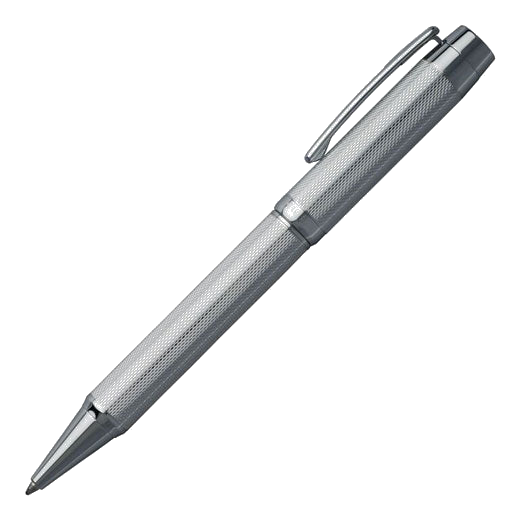 The Hugo Boss chrome-plated Bold ballpoint pen employs a smooth twist mechanism to release its nib.