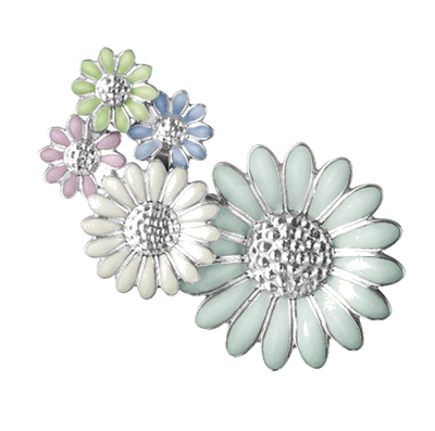 georg jensen medium single left daisy ear cuff multi colour enamel