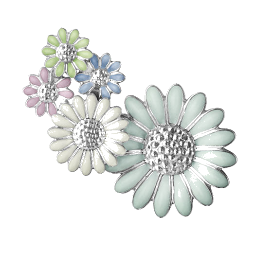 This Multicolour Enamel Single Daisy Medium Ear Cuff - Left Ear has been designed by Georg Jensen.