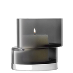 lsa signature tier slate grey small lantern vase with candle