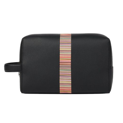 paul smith signature stripe leather wash bag
