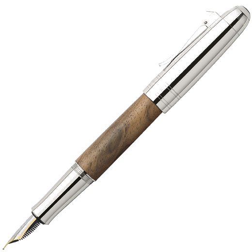 This Graf von Faber Castell Walnut Wood Magnum Series Fountain Pen features a grained wood barrel.