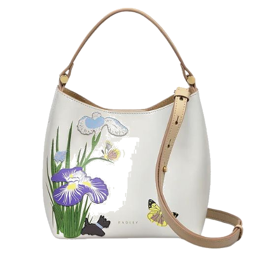 Radley's RHS25 Small Open-Top Chalk Leather Crossbody Bag is made from smooth cowhide leather with polished gold trims.