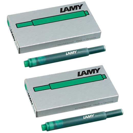 The LAMY green pack of five ink cartridges.