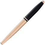 cross rose gold black calais rollerball pen cap on