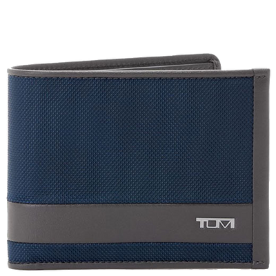 tumi navy grey alpha global double billfold wallet