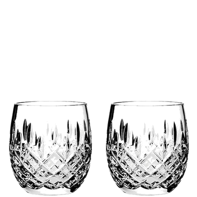 These London 2 x 25cl Barrel Tumblers have been designed by Royal Scot Crystal.