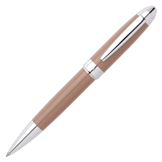 Hugo Boss Icon Chrome Ballpoint Pen in Camel