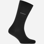 One of the socks from the BOSS 2-Pack Black Cotton Blend Regular Length Socks with Gift Set Bag.