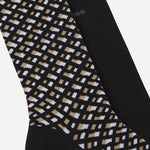 Close up of the BOSS 2-Pack Black and Monogrammed Regular-Length Cotton-Blend Socks.
