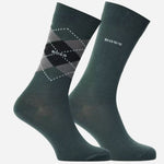The BOSS 2-Pack Regular Length Green Cotton Blend Argyle Socks by BOSS.