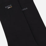 Close up of the BOSS 2-Pack of Regular-Length Cotton-Blend Iconic Logo Black Socks.