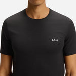 BOSS logo on the 3-Pack Organic Cotton Classic Crew Neck T-Shirts in Black Grey Green.