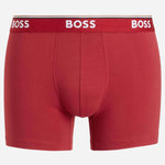 The red pair from the 3-Pack Cotton Stretch Power Boxer Briefs with Logo and Stripe Waistbands.