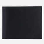 The wallet from the BOSS 8CC Black Leather Trifold Wallet and Black Leather Key Fob Gift Set.